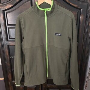 Lands' End Men's Green Grid Fleece Jacket